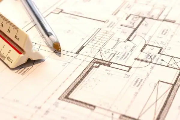 Image of architect Newbury drawings